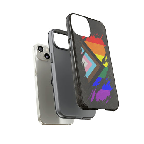 LGBTQ Progress Pride Flag Ripped Reveal Tough Case